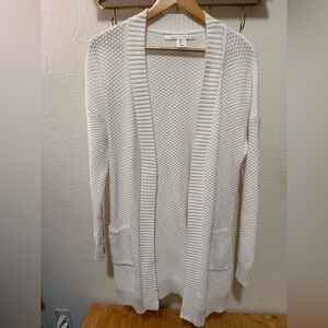 Max Studio Cream Open-Front Cardigan